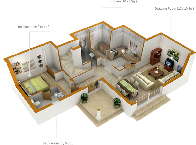 Detailed floor plan of the property